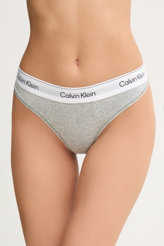 Calvin Klein Underwear stringi nadruk szary LV00QF8518