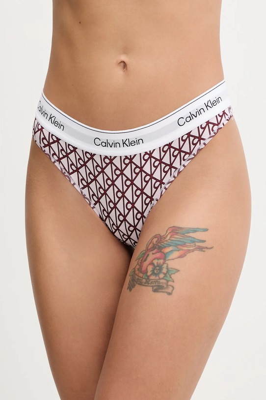 Calvin Klein Underwear stringi nadruk fioletowy LV00QF8518