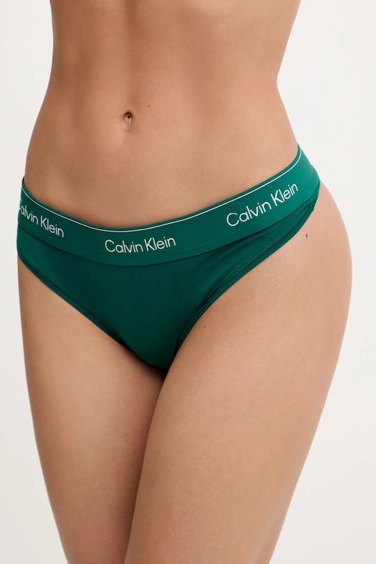 Calvin Klein Underwear stringi nadruk zielony LV00QF8518