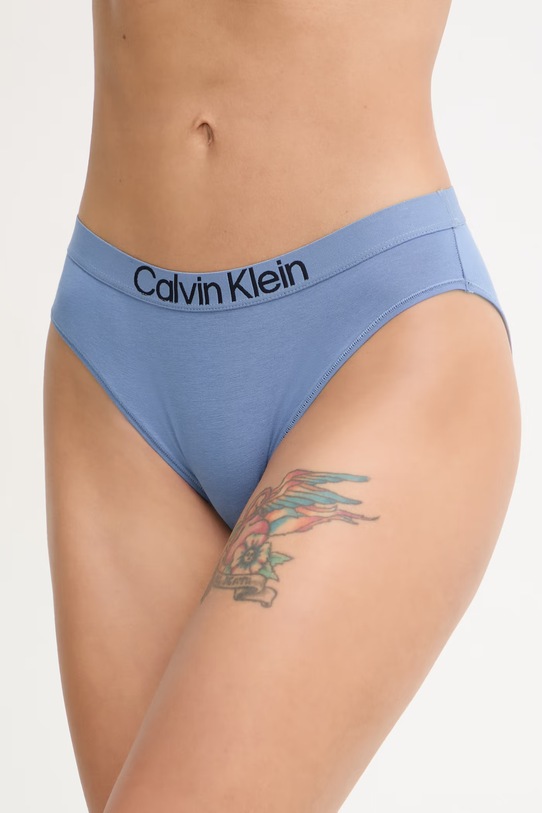 Calvin Klein Underwear Chiloți full brief de damă din bumbac cu elastan albastru LV00QD5291