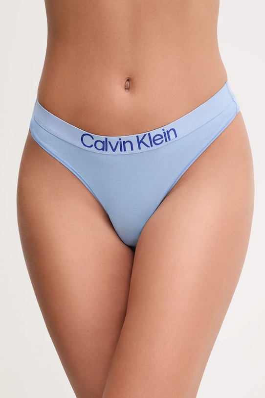 Calvin Klein Underwear stringi nadruk niebieski LV00QD5292