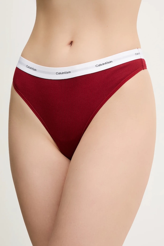 Calvin Klein Underwear stringi dzianina bordowy LV00QD5357