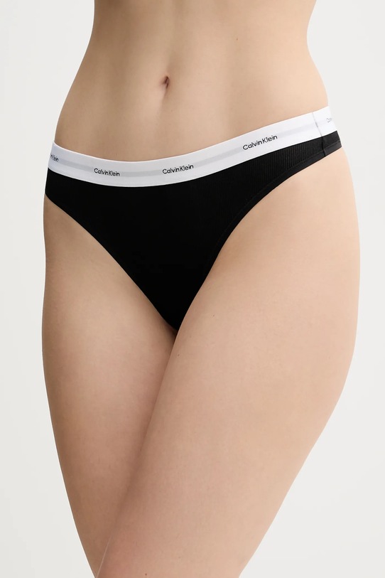 Стринги Calvin Klein Underwear трикотаж чёрный LV00QD5357