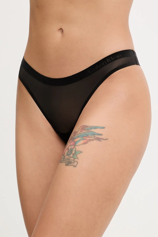 Calvin Klein Underwear stringi dzianina czarny LV00QF8450