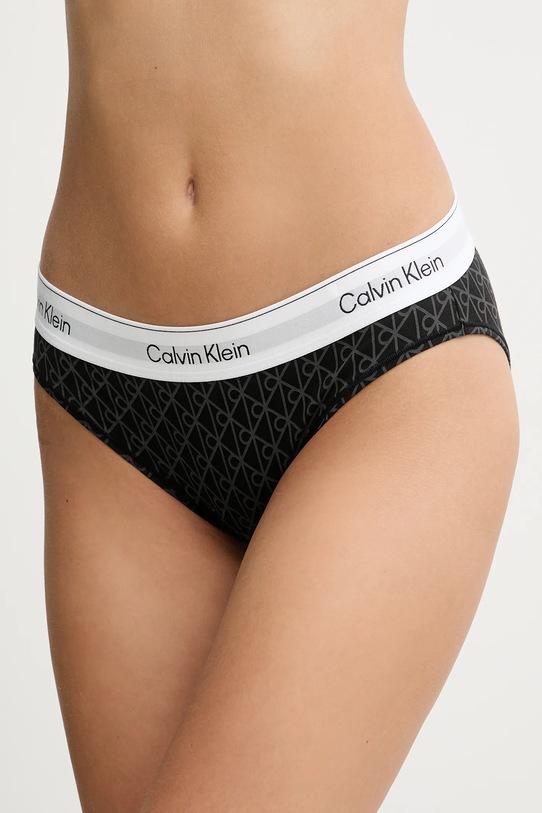 Σλιπ Calvin Klein Underwear πλεκτό ύφασμα μαύρο LV00QF8520