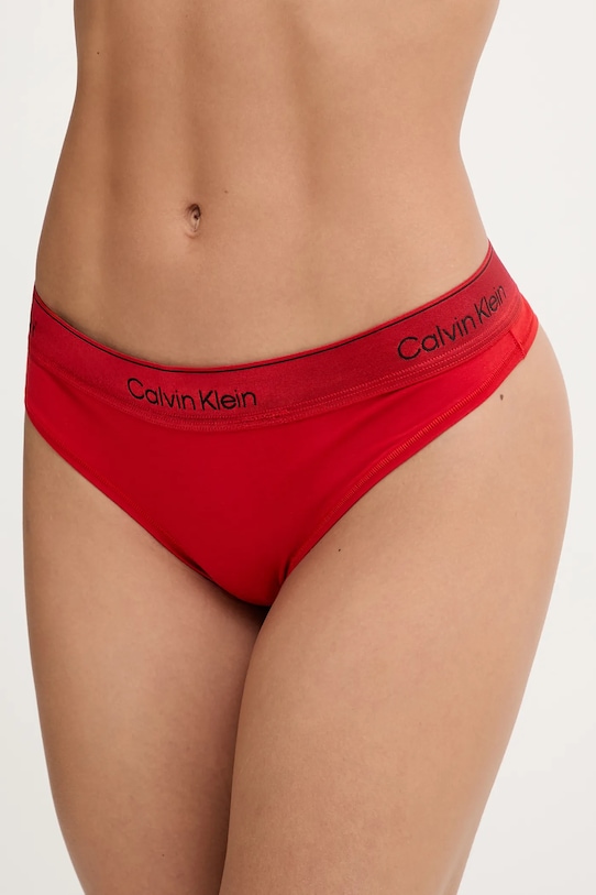 Calvin Klein Underwear stringi dzianina czerwony LV00QF8549