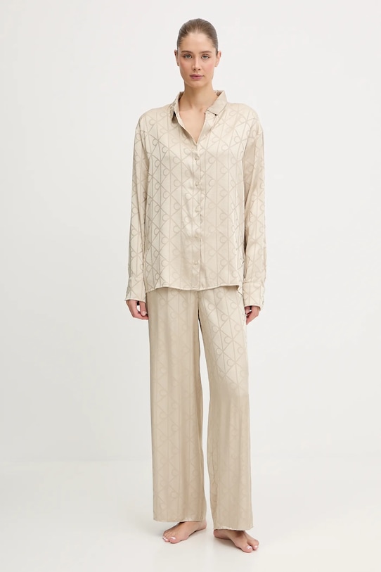 Pyžamo Calvin Klein Underwear sada béžová LV00QS7574