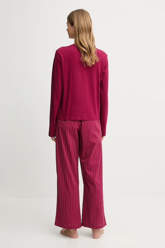 Хлопковая пижама Calvin Klein Underwear бордо LV00QS7578