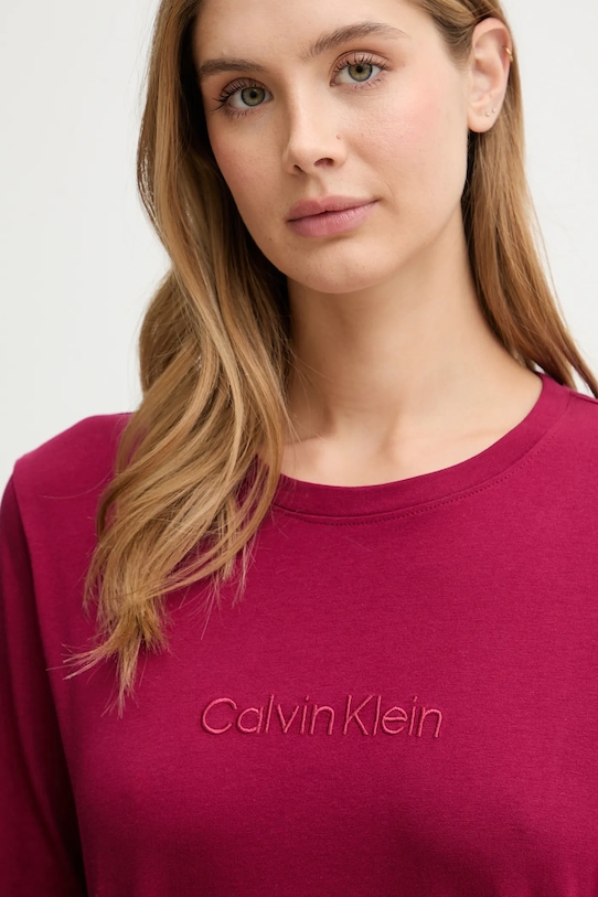 Хлопковая пижама Calvin Klein Underwear LV00QS7578 бордо