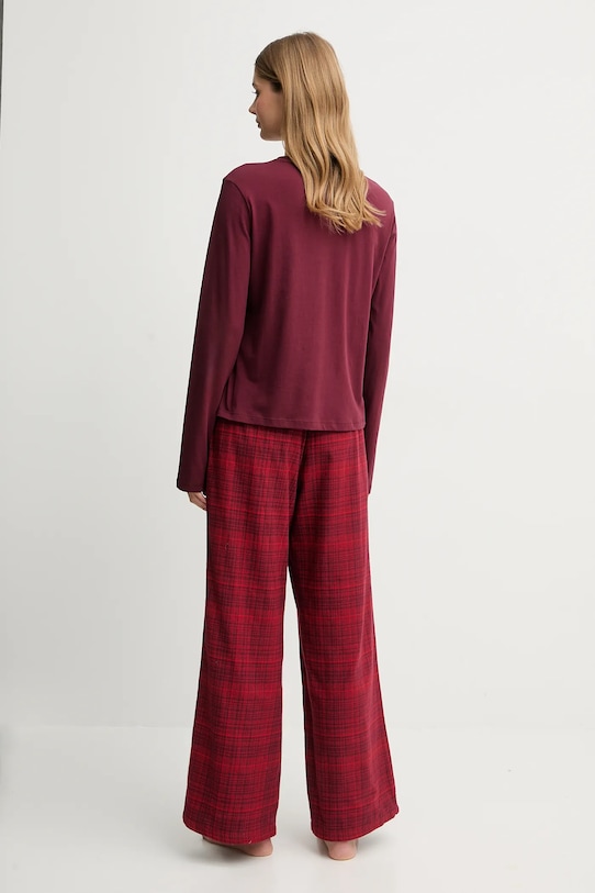 Βαμβακερές πιτζάμες Calvin Klein Underwear μπορντό LV00QS7579