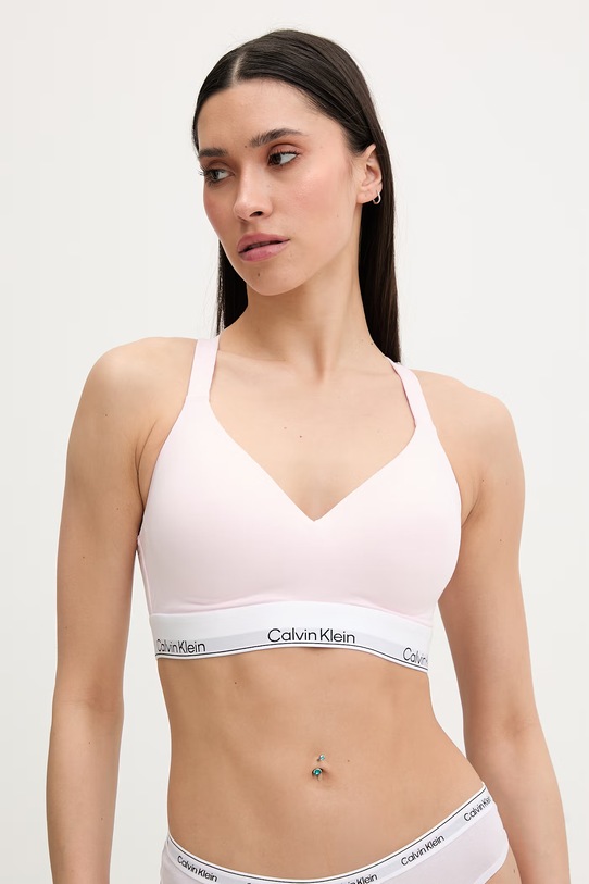 Calvin Klein Underwear сутиен тип бралет с памук розов LV00QF8500