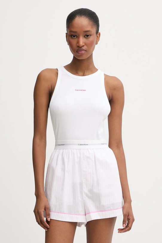 Πιτζάμα Calvin Klein Underwear απλικέ λευκό LV00QS7580