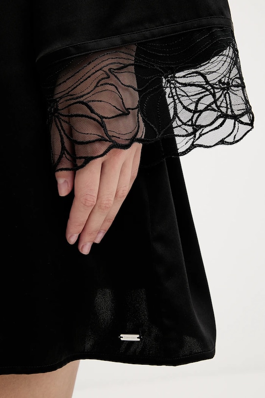 Calvin Klein Underwear szlafrok jedwabny LV00QS7508 czarny