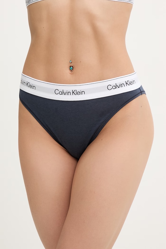 Calvin Klein Underwear бикини дамски с памук тъмносин LV00QF8524
