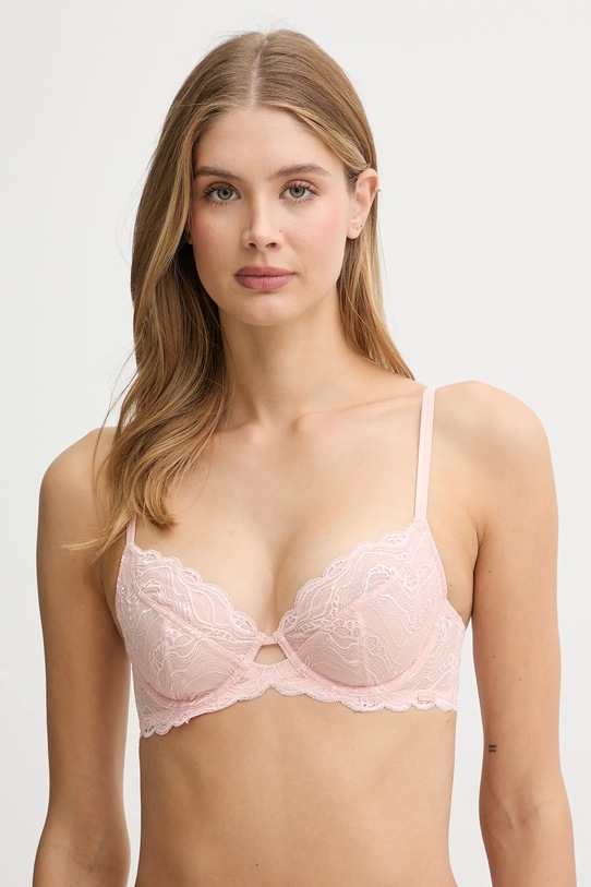 Σουτιέν Calvin Klein Underwear πλεκτό ύφασμα ροζ 000QF8120E
