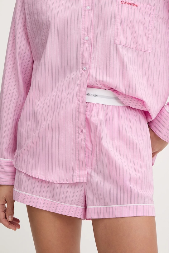 Bombažna pižama Calvin Klein Underwear LV00QS7581 vijolična AW25