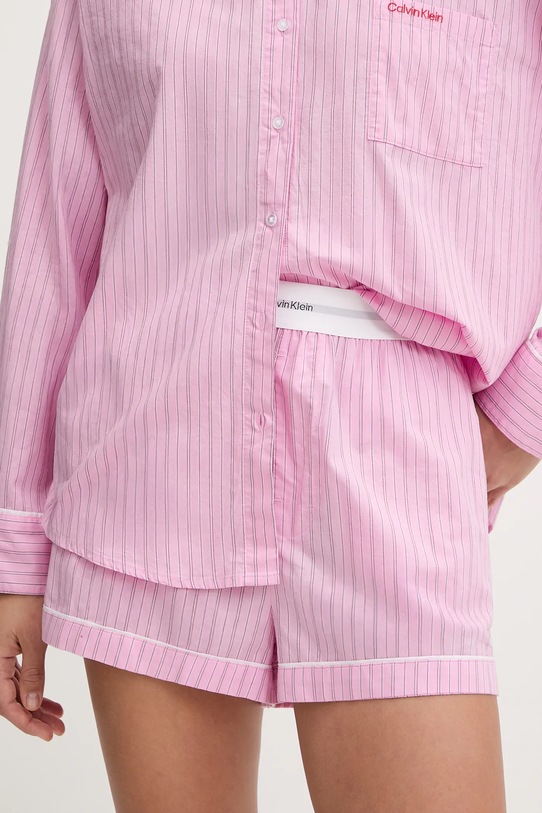 Bombažna pižama Calvin Klein Underwear LV00QS7581 vijolična AW25