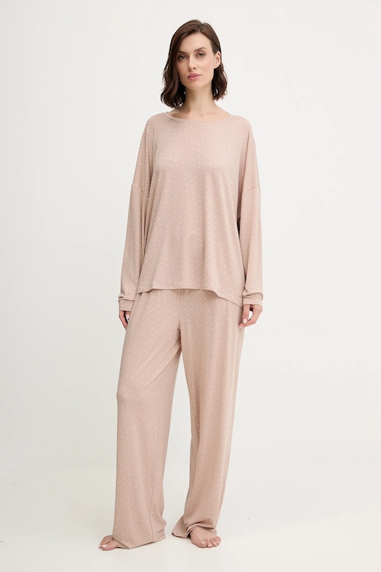 BOSS longsleeve piżamowy 50550693 beżowy AW25