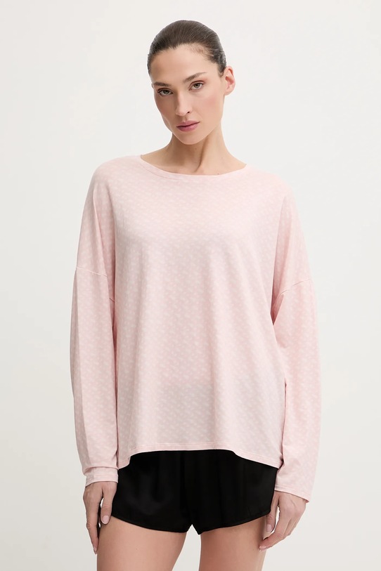 Majica dugih rukava za spavanje BOSS B Logo LS-Shirt Planet friendly roza 50550693