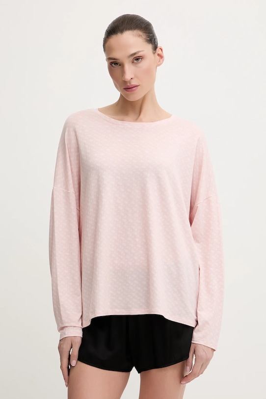 Majica dugih rukava za spavanje BOSS B Logo LS-Shirt Planet friendly roza 50550693