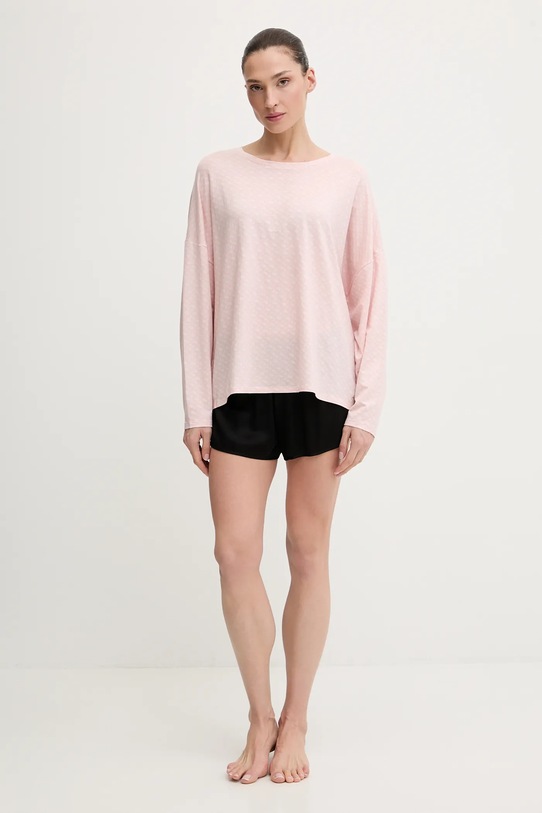 Majica dugih rukava za spavanje BOSS B Logo LS-Shirt 50550693 roza AW25