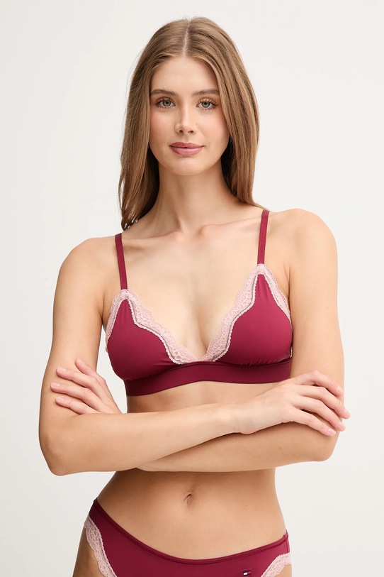 Tommy Hilfiger biustonosz dzianina bordowy UW0UW06052