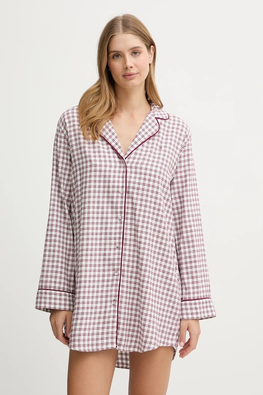Tommy Hilfiger koszula nocna wzorzyste bordowy UW0UW06147