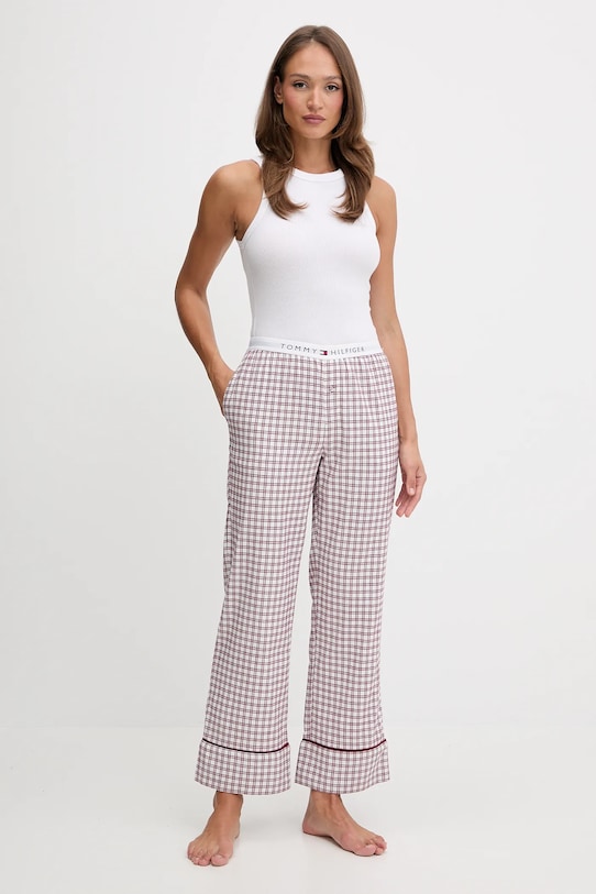 Tommy Hilfiger spodnie piżamowe UW0UW06149 bordowy AW25