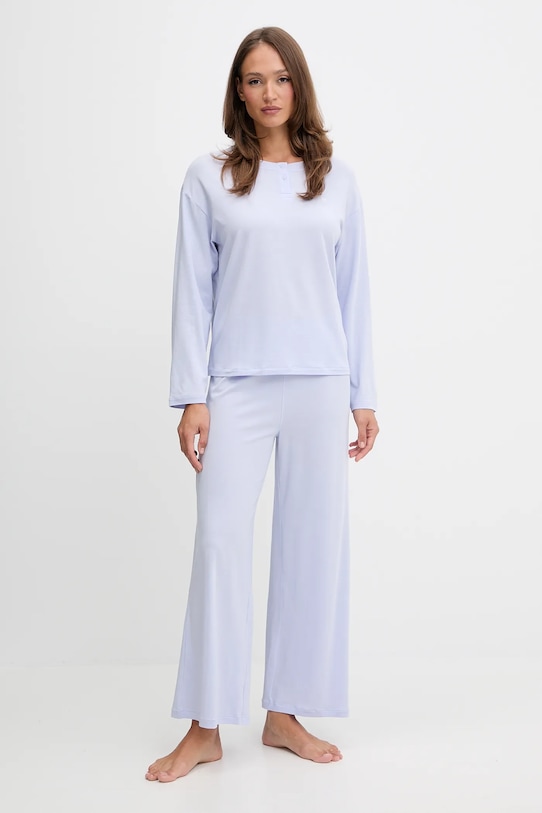 Pyžamo Tommy Hilfiger melanž modrá UW0UW06077