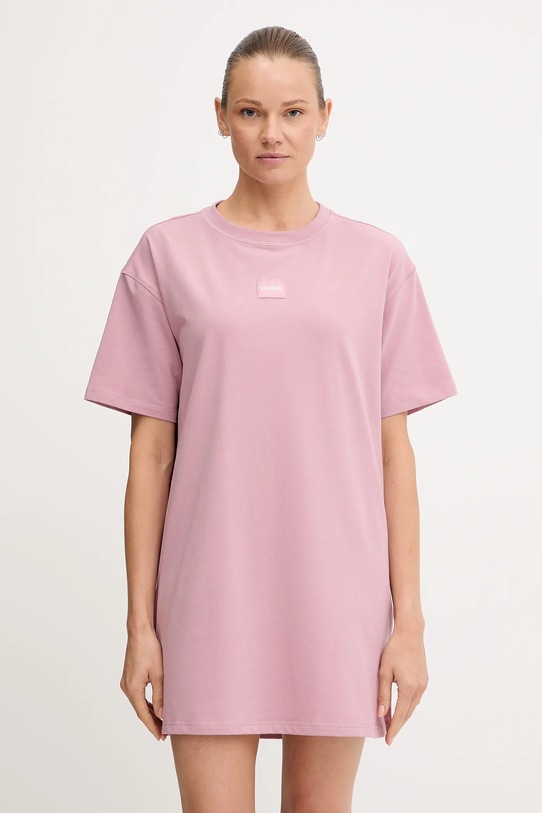 HUGO t-shirt piżamowy dzianina różowy 50549918