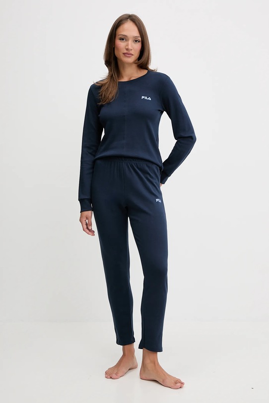 Fila piżama bawełniana nadruk granatowy FPW4220