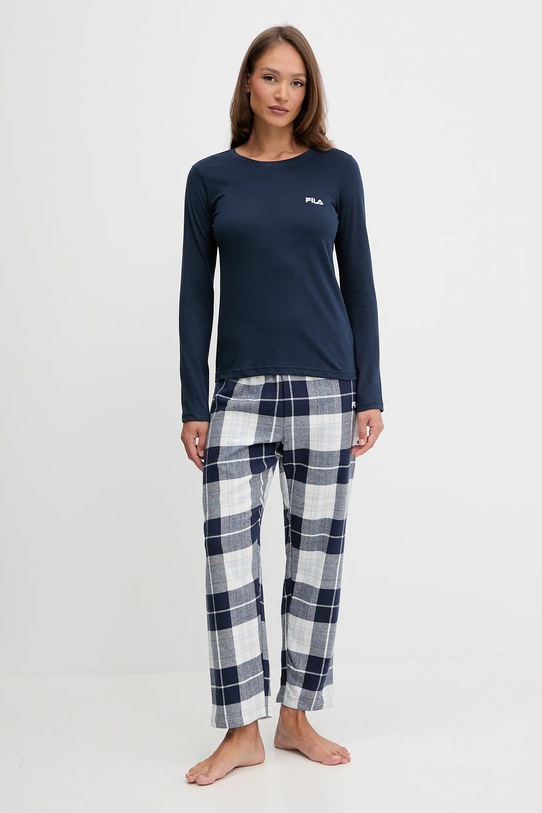 Fila piżama bawełniana wzorzyste granatowy FPW4223