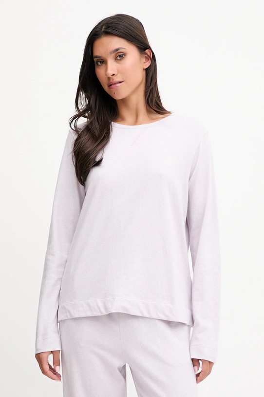 Bavlnené pyžamo Lauren Ralph Lauren ILN72453 fialová AW25