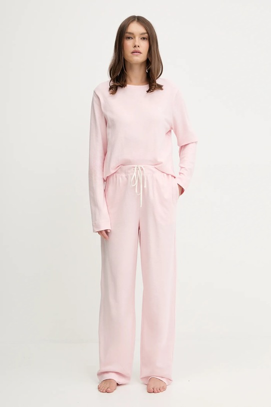 Lauren Ralph Lauren piżama bawełniana wzorzyste różowy ILN72453