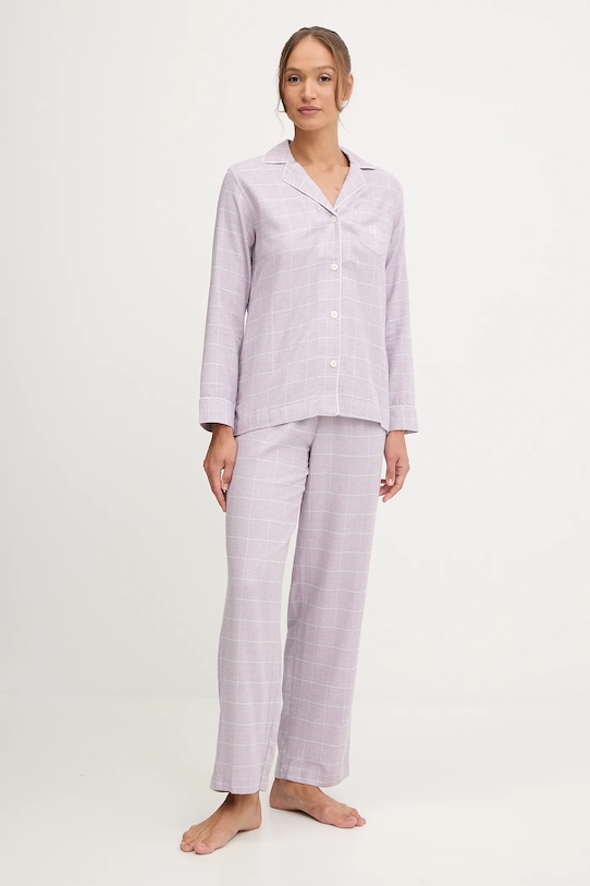 Lauren Ralph Lauren piżama tkanina fioletowy ILN92448