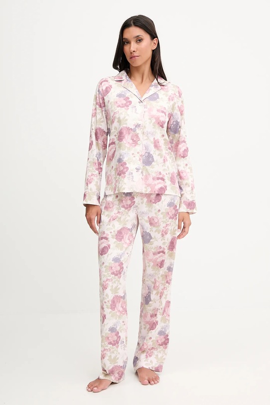 Pyžamo Lauren Ralph Lauren látka ružová ILN92449