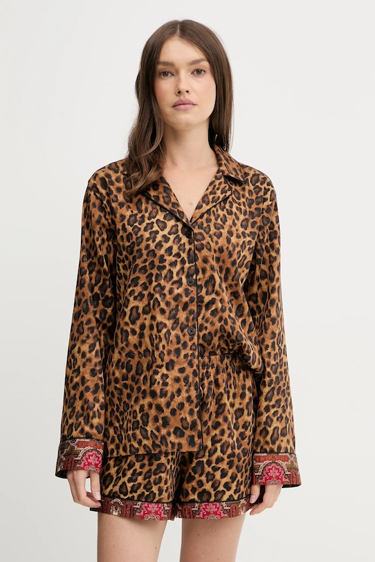 Lauren Ralph Lauren piżama tkanina brązowy ILN12460