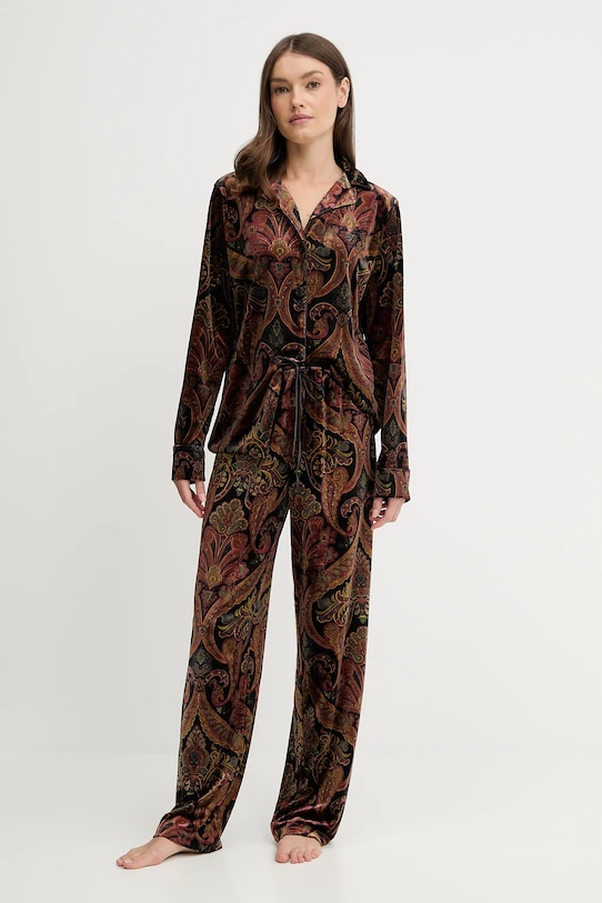Lauren Ralph Lauren piżama dzianina czarny ILN72463