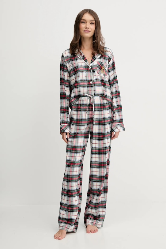 Lauren Ralph Lauren piżama tkanina beżowy ILN92457F