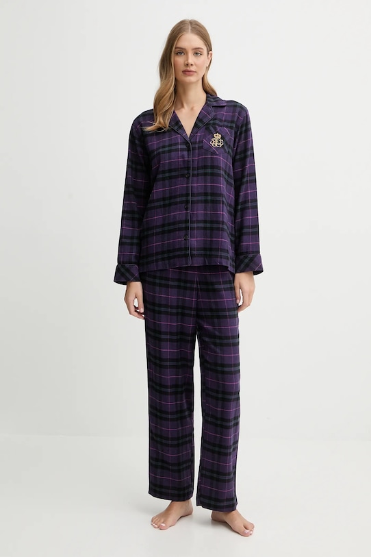 Lauren Ralph Lauren piżama tkanina fioletowy ILN92457F
