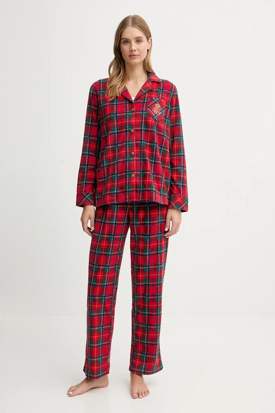 Lauren Ralph Lauren piżama tkanina czerwony ILN92458F
