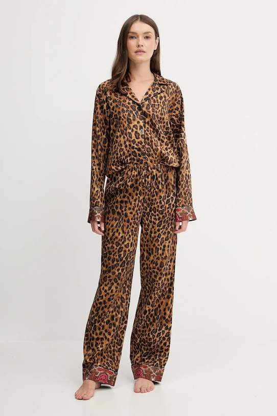 Lauren Ralph Lauren piżama tkanina brązowy ILN92460