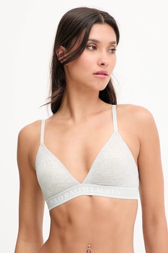 Podprsenka Polo Ralph Lauren bez kostíc sivá 4P0211