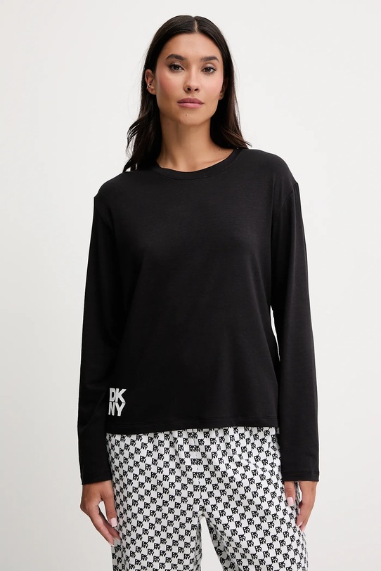 Dkny piżama z dodatkiem bawełny YI80064 czarny AW25