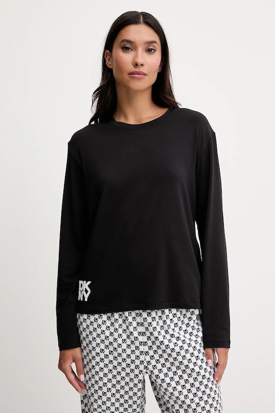 Dkny piżama z dodatkiem bawełny YI80064 czarny AW25