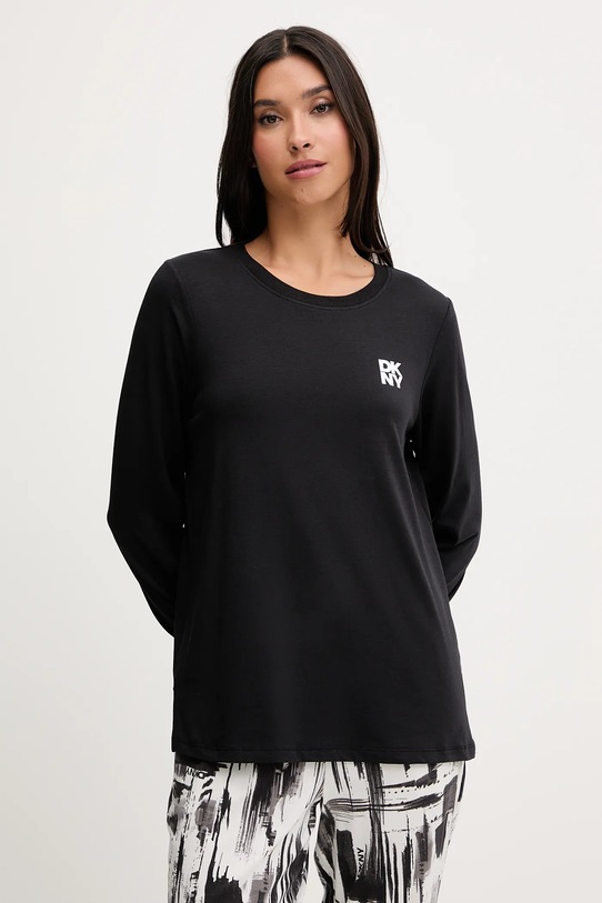 Dkny piżama z dodatkiem bawełny YI90062 czarny AW25