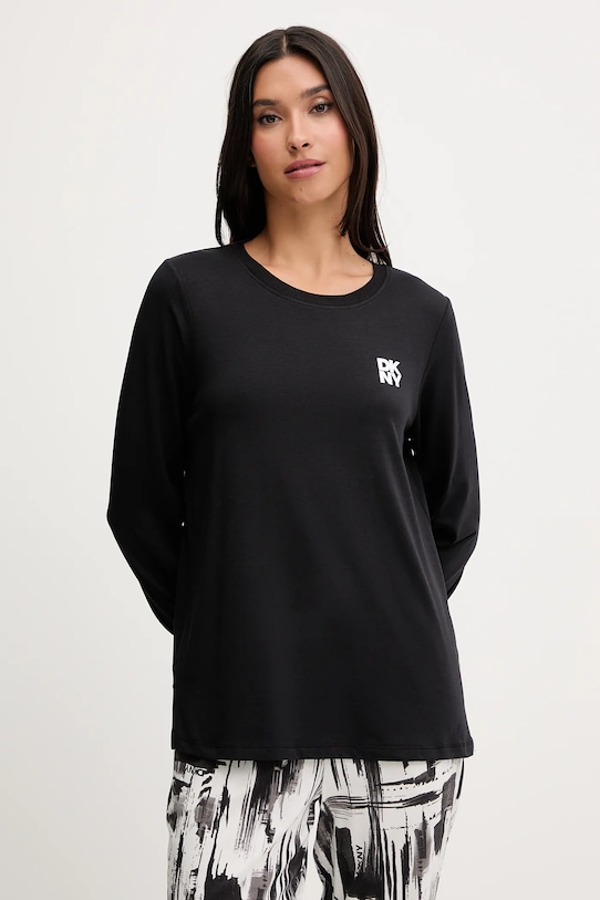 Dkny piżama z dodatkiem bawełny YI90062 czarny AW25