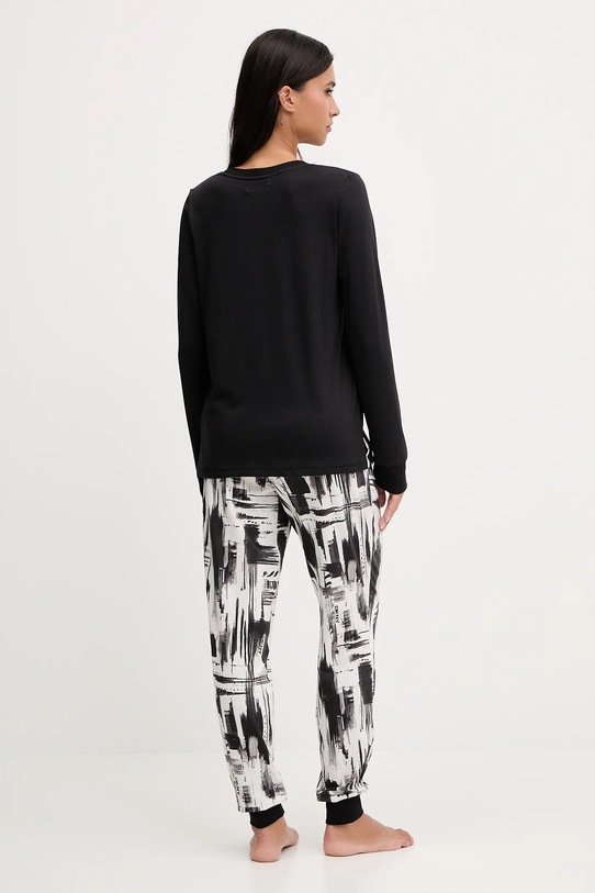 Dkny piżama z dodatkiem bawełny czarny YI90062
