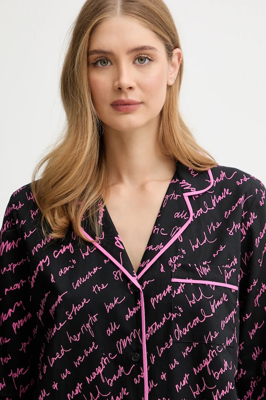 Dkny piżama bawełniana YI90085 czarny