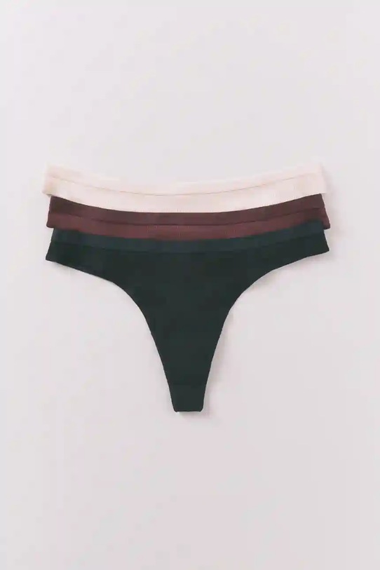 women'secret stringi 3-pack dzianina zielony 4932667